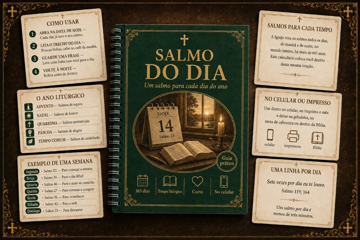 Capa e páginas internas do bônus Salmo do Dia
