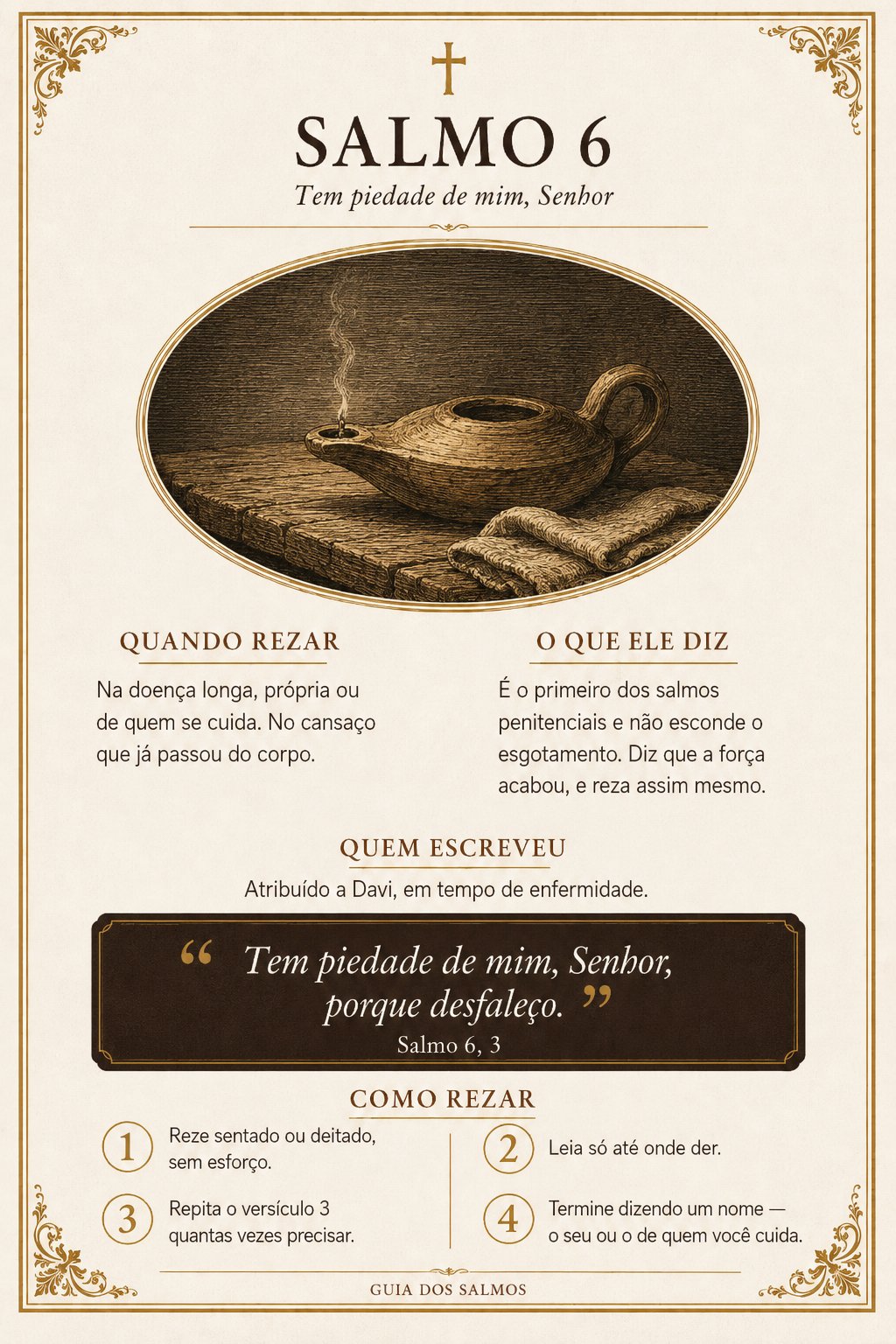 Página interna do Guia dos Salmos, quando rezar