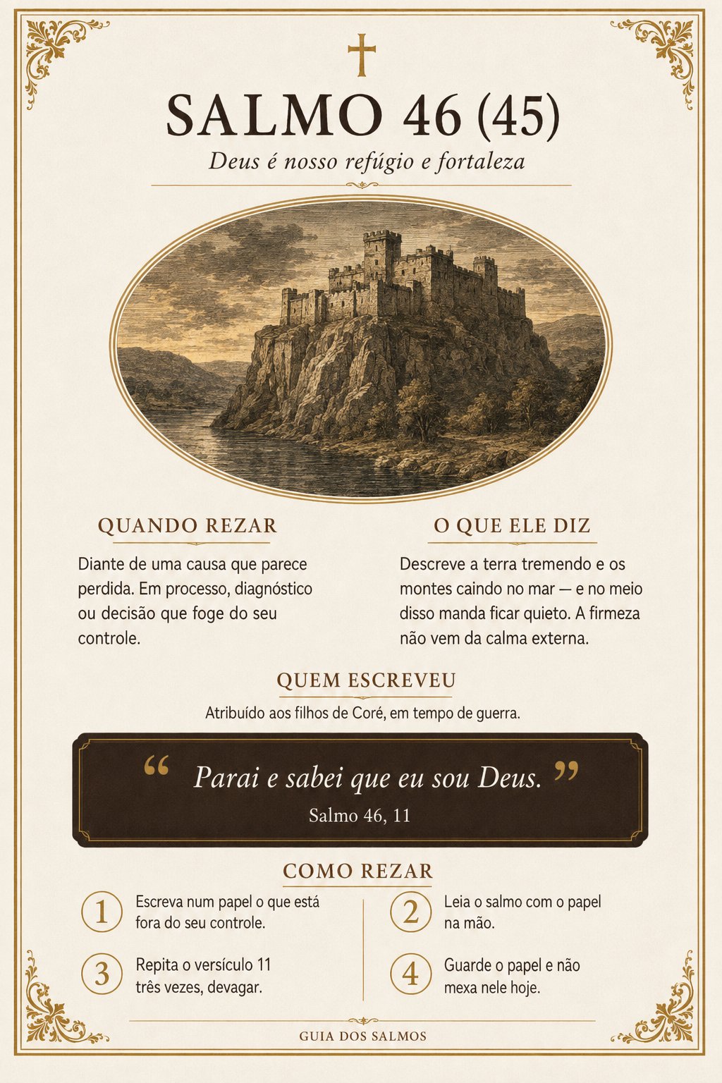 Página interna do Guia dos Salmos, ficha de salmo